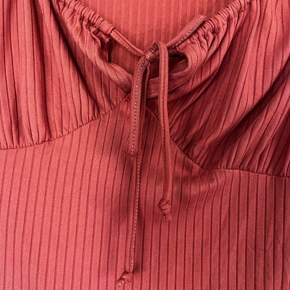 Livi by Olivia Rae Red Ribbed Knit Mini Dress | Size M | Short Sleeve Bodycon - Picture 4 of 7